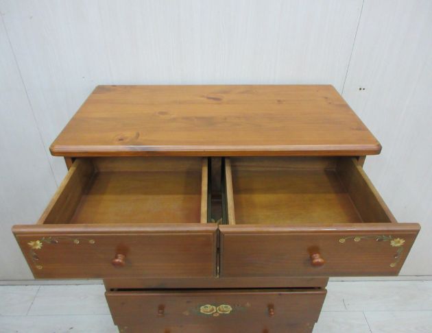 二手斗櫃 柚木色90公分鄉村風六抽置物櫃 六斗櫃 抽屜櫃 櫥櫃 2