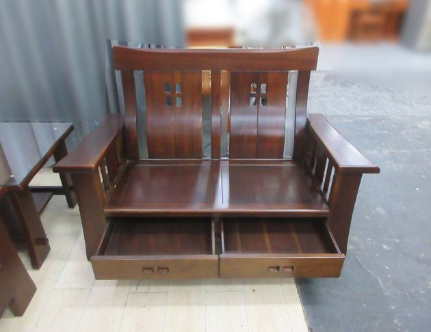 二手沙發 全實木1+2+3+大小茶几沙發椅組 客廳接待沙發椅 3