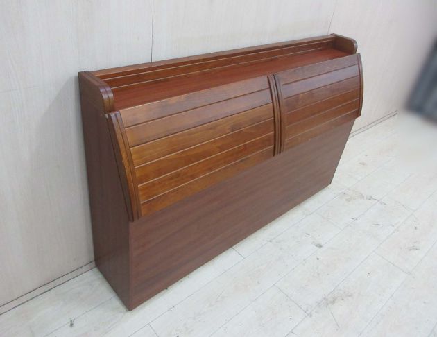 二手床頭櫃 樟木色155公分兩門收納床頭箱 5尺雙人床頭 4