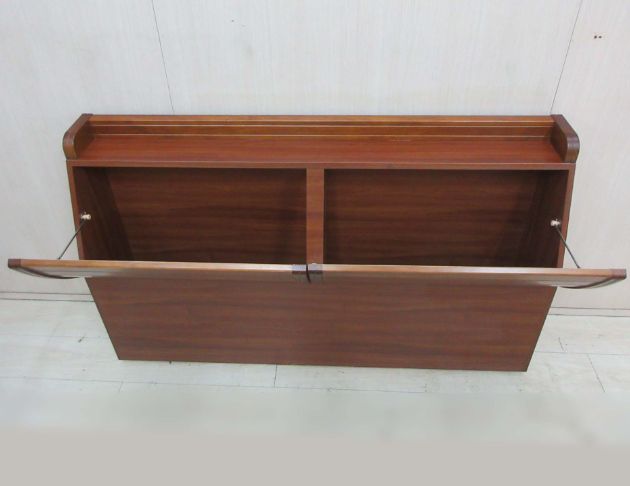 二手床頭櫃 樟木色155公分兩門收納床頭箱 5尺雙人床頭 2