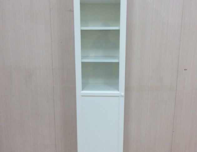 二手書櫥 白色40公分一門落地玻璃書櫃 展示櫃 置物櫃 收納櫃