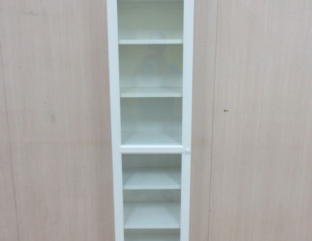 二手書櫥 白色40公分一門落地玻璃書櫃 展示櫃 置物櫃 收納櫃 