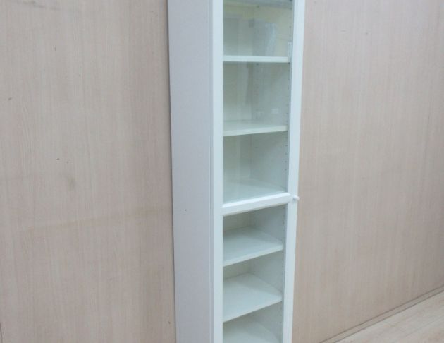 二手書櫥 白色40公分一門落地玻璃書櫃 展示櫃 置物櫃 收納櫃  3