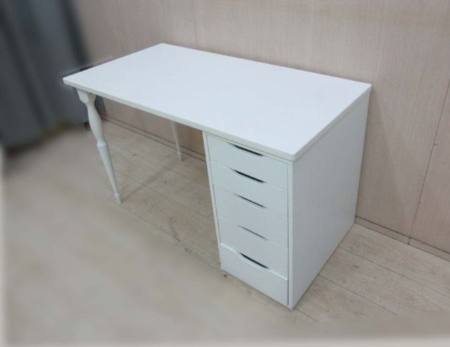 二手書桌 白色120公分五抽寫字桌 辦公桌 電腦桌 工作桌 4