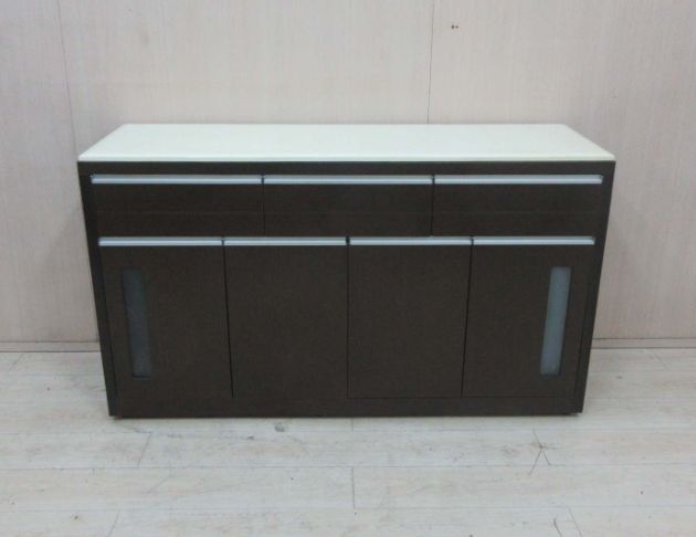 二手餐櫥櫃 胡桃色151公分仿石四門四抽餐櫃 電器櫃 碗盤收納 