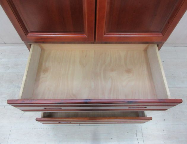 二手衣櫥 樟木色90公分兩門三抽衣櫃 單人衣櫃 套房衣櫃 3