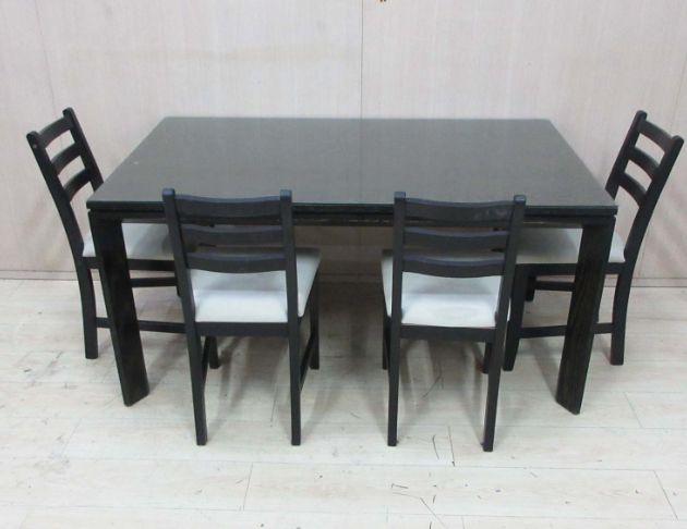 二手餐桌椅 黑色152公分廚房餐桌椅組 一桌四椅 餐桌 餐椅 