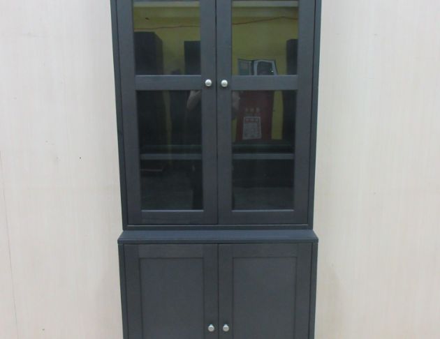 二手餐櫥櫃 黑色82公分四門高餐櫃 碗盤收納櫃 廚房置物櫃