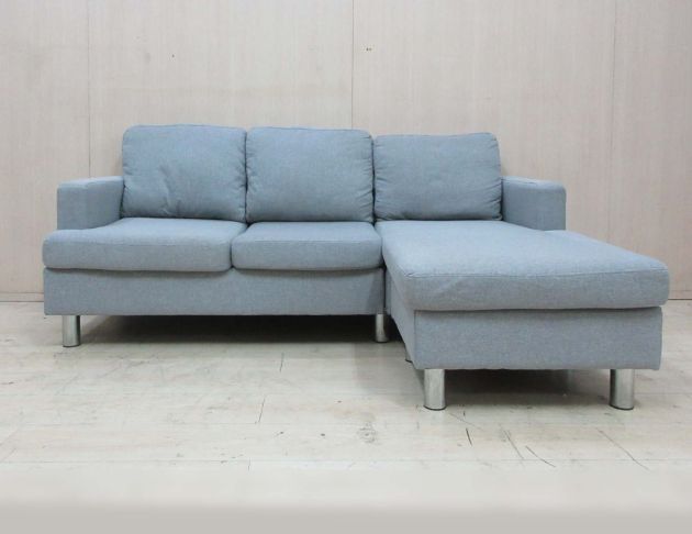 二手沙發 灰色187公分L型三人布沙發 休閒沙發 客廳沙發椅