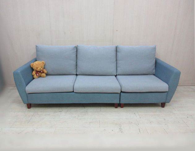 二手沙發 淺藍色252公分三人布沙發 休閒沙發 客廳沙發椅