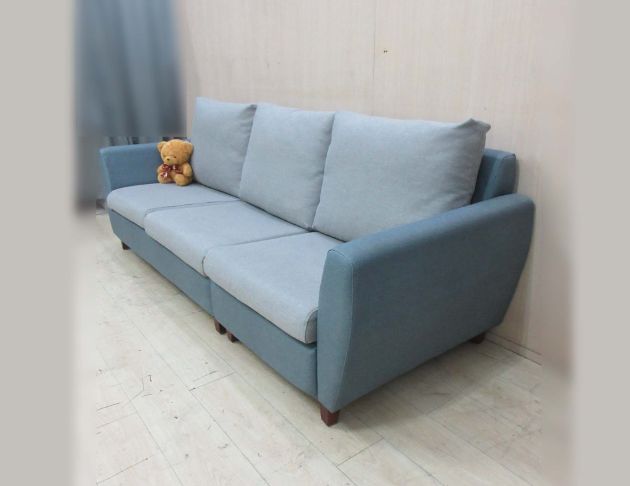 二手沙發 淺藍色252公分三人布沙發 休閒沙發 客廳沙發椅 4