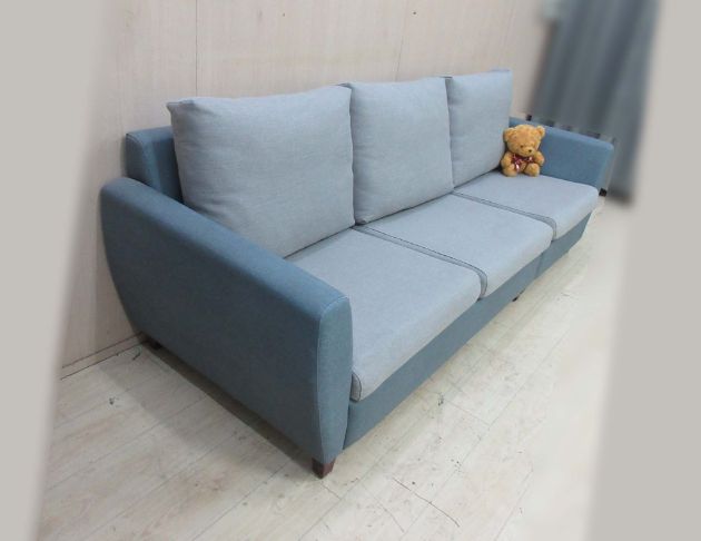 二手沙發 淺藍色252公分三人布沙發 休閒沙發 客廳沙發椅 3