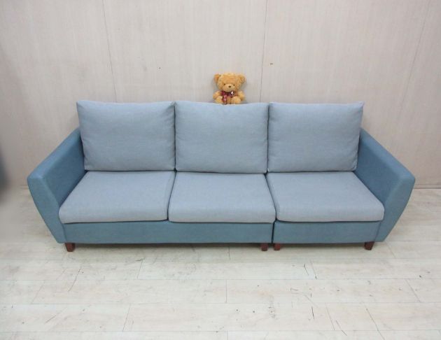 二手沙發 淺藍色252公分三人布沙發 休閒沙發 客廳沙發椅 2