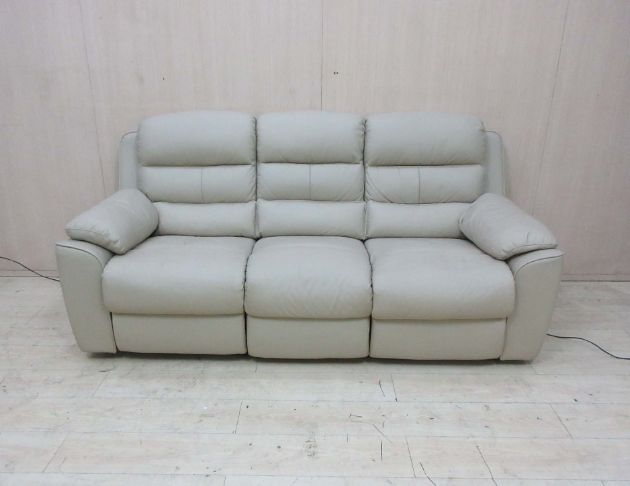 二手沙發 奶茶色208公分三人電動皮沙發 客廳沙發 休閒沙發