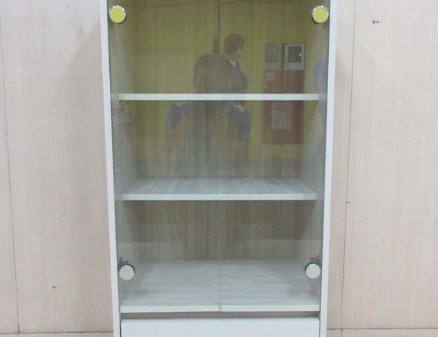 庫存新品出清 白橡木色60公分兩門一抽展示櫃 書櫃 收納櫃 