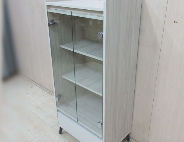 庫存新品出清 白橡木色60公分兩門一抽展示櫃 書櫃 收納櫃  5