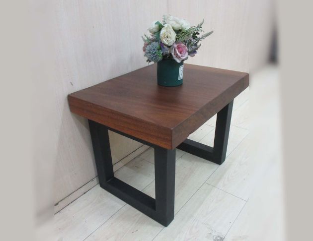 二手茶几 雨豆木61公分工業風鐵腳沙發邊桌 置物桌 電話桌 4