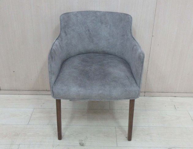 二手餐桌椅 灰色55公分實木布面餐椅 扶手椅 餐椅 休閒椅