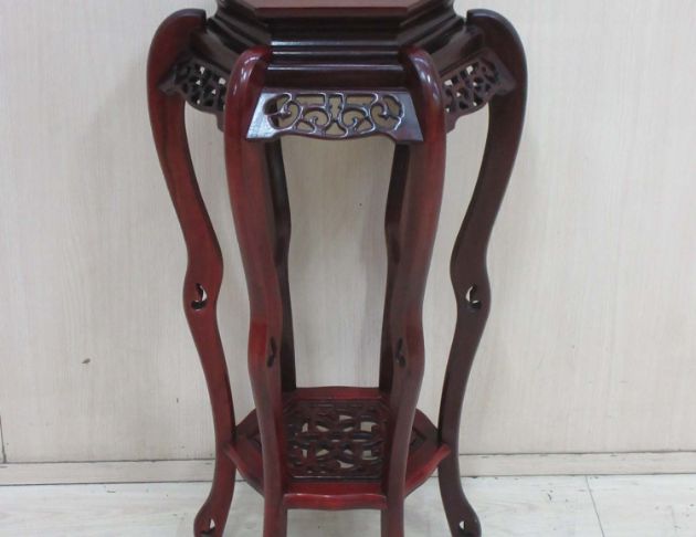 二手花架 花梨木50公分六角型花檯 仿古家具 花盆架 花台 2