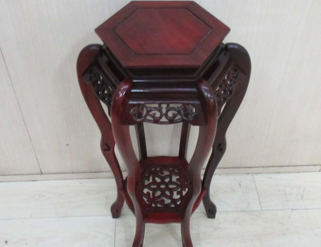 二手花架 花梨木50公分六角型花檯 仿古家具 花盆架 花台 3