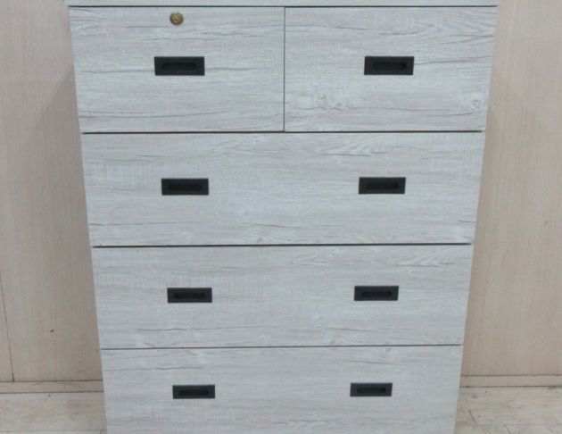 庫存新品出清 白橡木色90公分五抽置物櫃 五斗櫃 抽屜櫃 櫥櫃