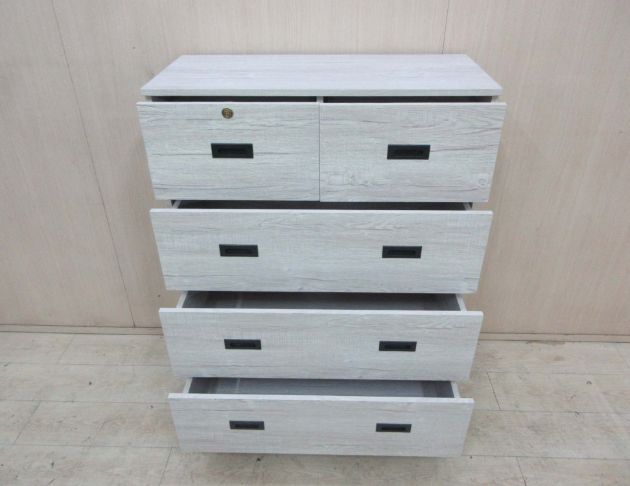 庫存新品出清 白橡木色90公分五抽置物櫃 五斗櫃 抽屜櫃 櫥櫃 3