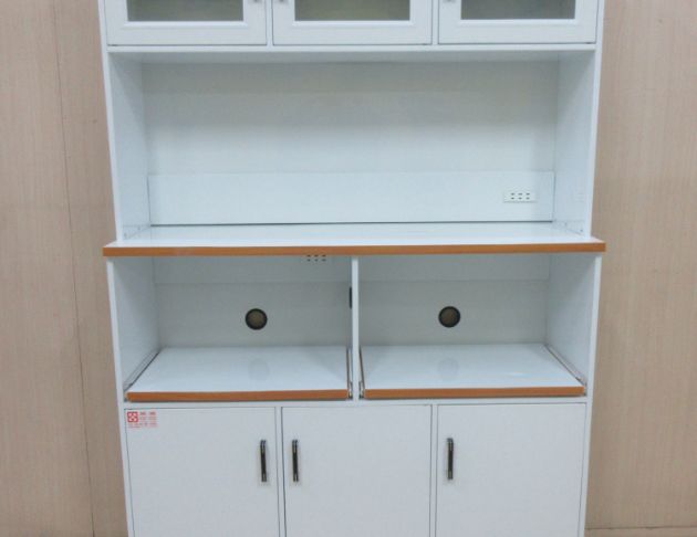 二手餐櫥櫃 白色127公分塑鋼六門兩抽餐櫃 電器櫃 碗盤收納櫃