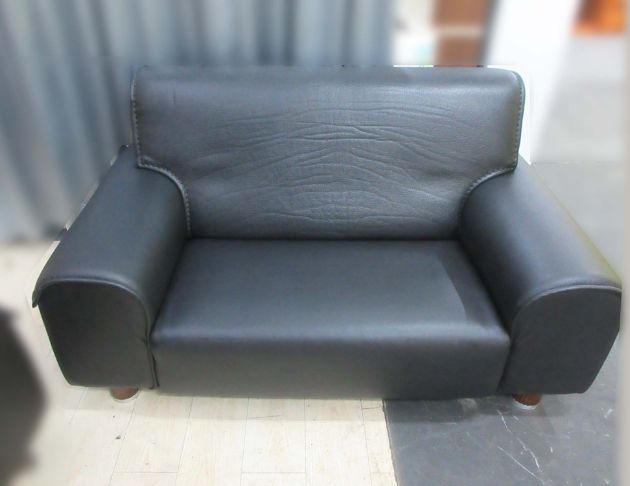 二手沙發 黑色公1+2+3半牛皮沙發 多人沙發 辦公室接待沙發 3