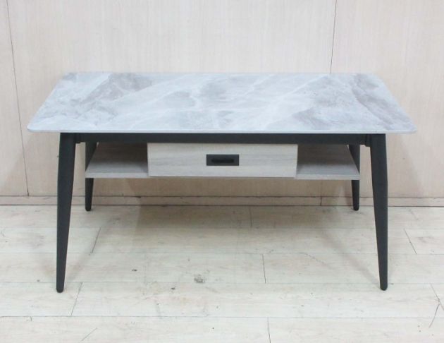 庫存新品出清 灰白色120公分岩板一抽茶几 沙發桌 客廳桌