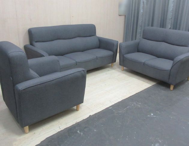 庫存新品出清 鐵灰色1+2+3貓抓皮沙發 多人沙發 客廳沙發椅 4