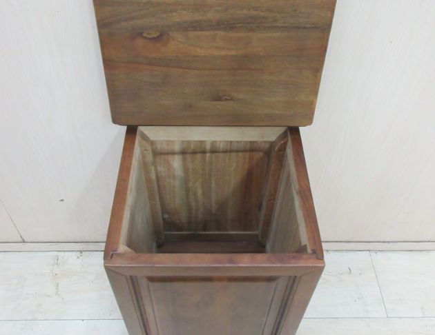 二手置物櫃 樟木色35公分實木一門矮櫃 收納箱 垃圾桶 收納櫃 2