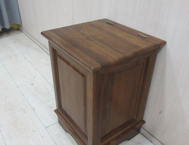 二手置物櫃 樟木色35公分實木一門矮櫃 收納箱 垃圾桶 收納櫃 4