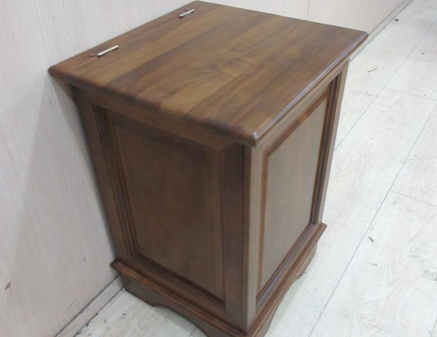 二手置物櫃 樟木色35公分實木一門矮櫃 收納箱 垃圾桶 收納櫃 3