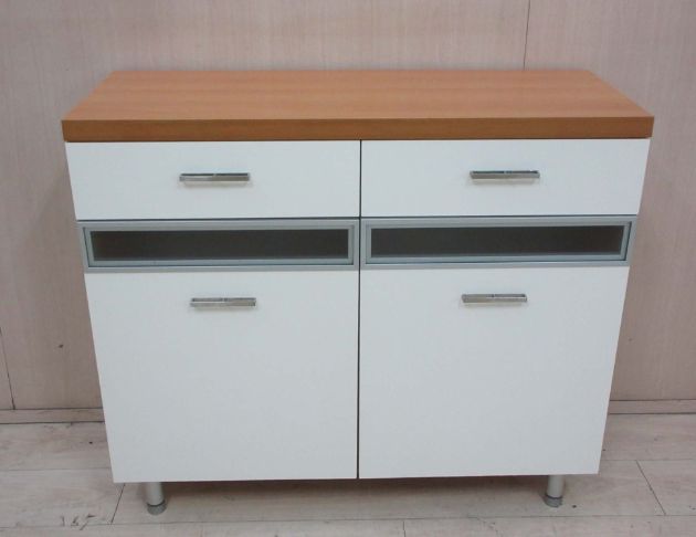 二手餐廚櫃 白橡色102公分兩門兩抽餐櫃 碗盤收納 電器櫃