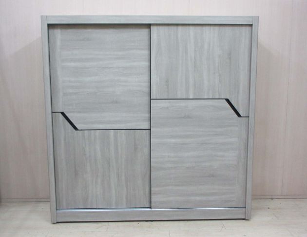 二手衣櫥 灰橡色212公分兩門五抽衣櫃 衣物收納 7尺推門衣櫃