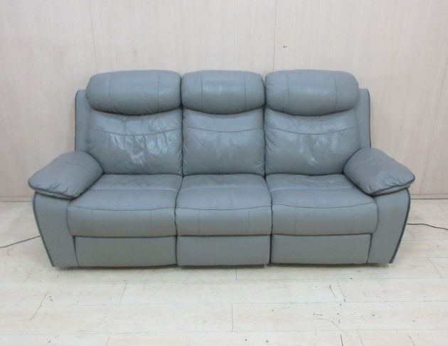 二手沙發 灰色215公分電動沙發椅 三人皮沙發 懶人沙發