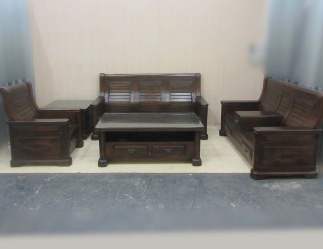 二手沙發1+2+3+大小茶几實木沙發椅組 多人沙發 客廳沙發