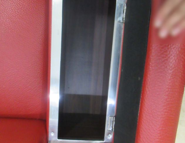 二手沙發 紅色205公分三人牛皮沙發 扶手收納 客廳沙發椅 4