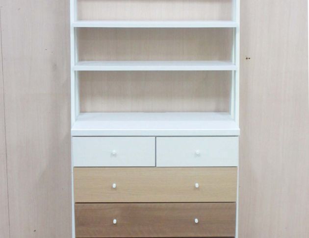 二手斗櫃 白色拼接83公分小北歐風五抽置物櫃 收納櫃 玄關櫃