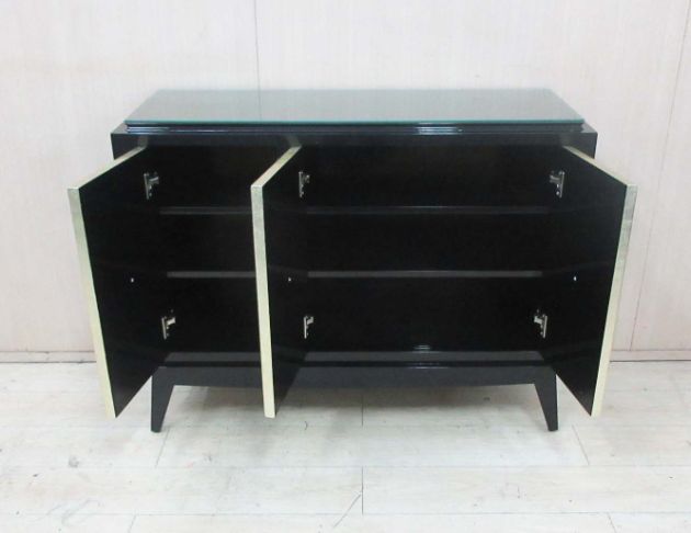 二手鞋櫥 黑底金面120公分歐風三門鞋櫃 置物櫃 玄關收納櫃 2