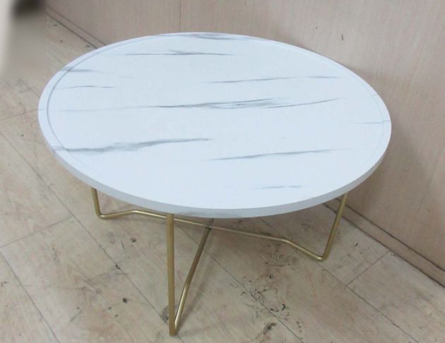 二手茶几 白色70公分北歐風圓形沙發邊桌 矮桌 接待桌 客廳桌 3