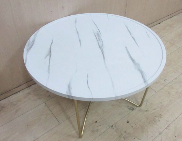 二手茶几 白色70公分北歐風圓形沙發邊桌 矮桌 接待桌 客廳桌 2