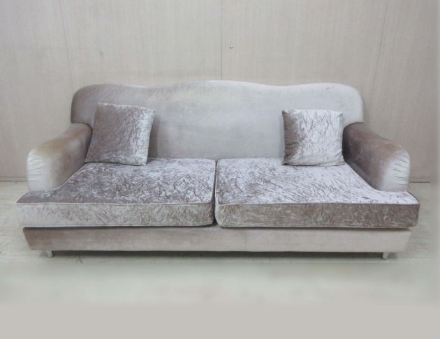 二手沙發 淺咖色231公分歐式絨布沙發 兩人沙發 客廳沙發椅