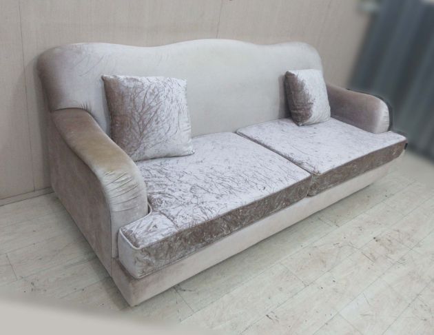 二手沙發 淺咖色231公分歐式絨布沙發 兩人沙發 客廳沙發椅 3