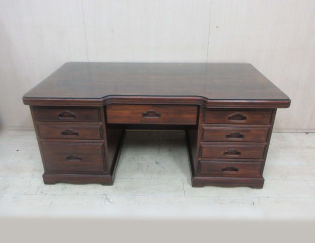二手辦公桌 全實木190公分八抽主管桌 工作桌 事務桌 寫字桌