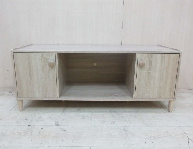 二手電視櫃 梧桐色119公分兩門TV櫃 客廳置物長櫃 視聽櫃 