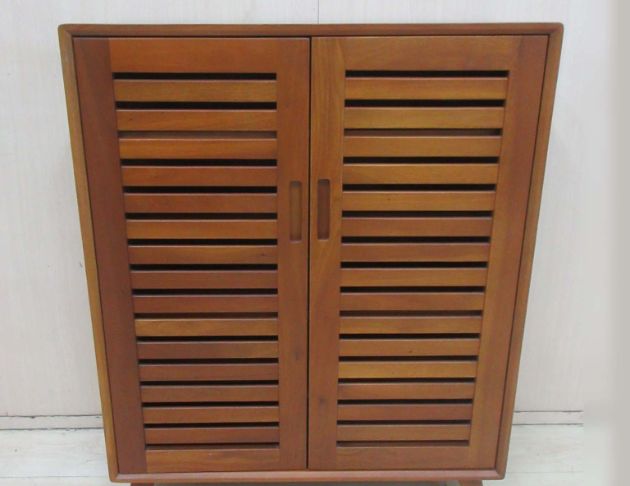 二手鞋櫥 瑪荷尼85公分全實木兩門鞋櫃 置物櫃 收納櫃 百葉窗