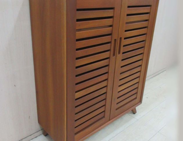 二手鞋櫥 瑪荷尼85公分全實木兩門鞋櫃 置物櫃 收納櫃 百葉窗 4