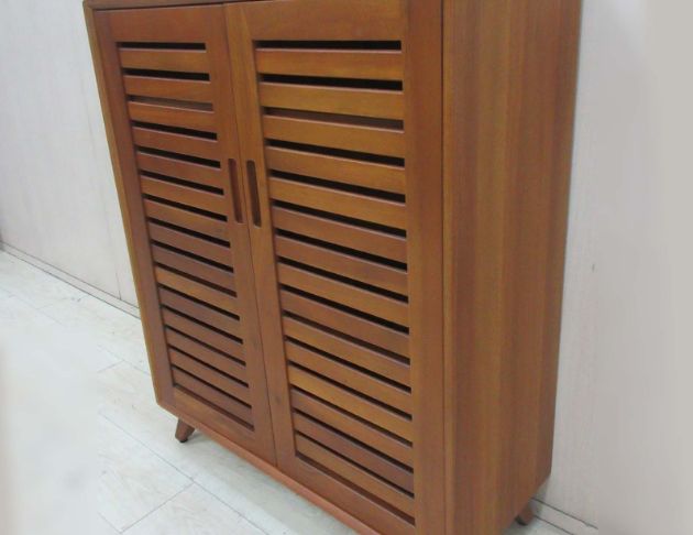 二手鞋櫥 瑪荷尼85公分全實木兩門鞋櫃 置物櫃 收納櫃 百葉窗 5