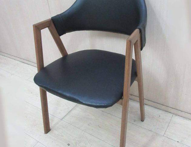 二手餐桌椅 柚木黑52公分營業用餐椅 扶手椅 A字椅 椅子 3